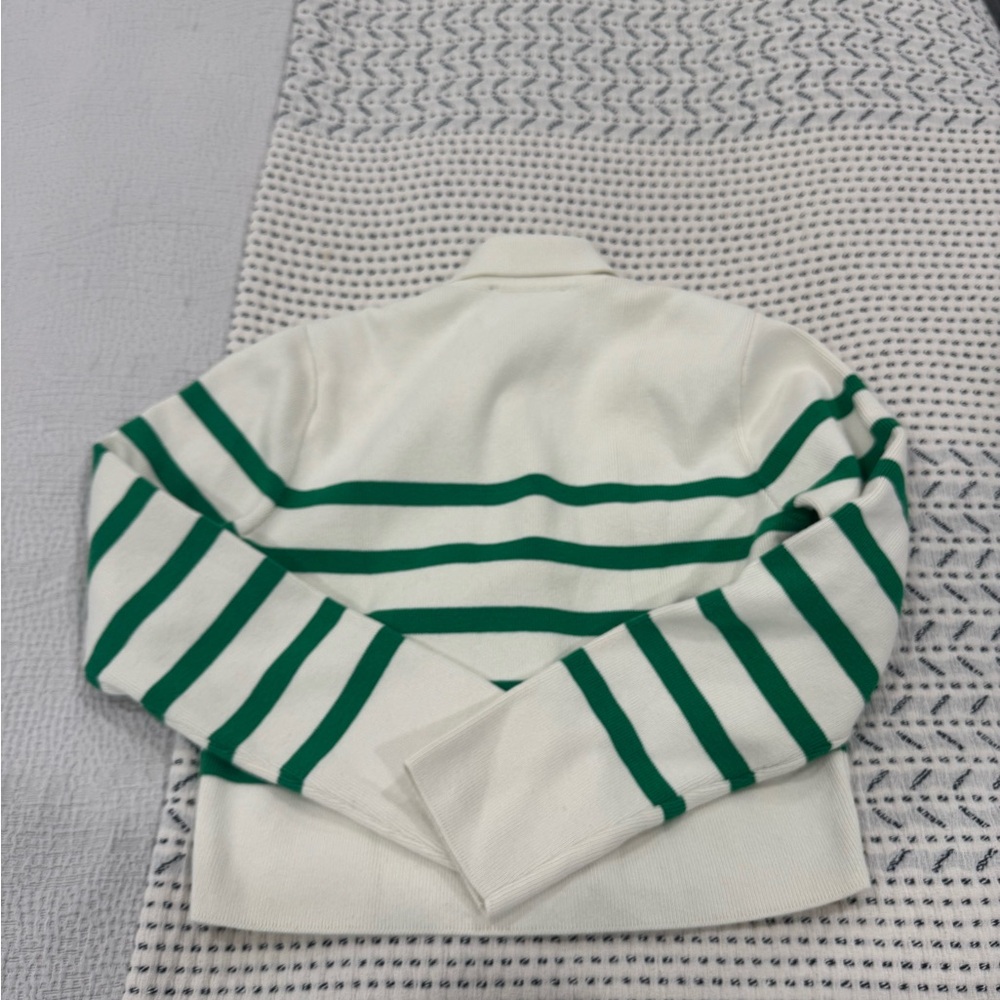 Central Park West Green and White Striped Blazer - Picture 2 of 2